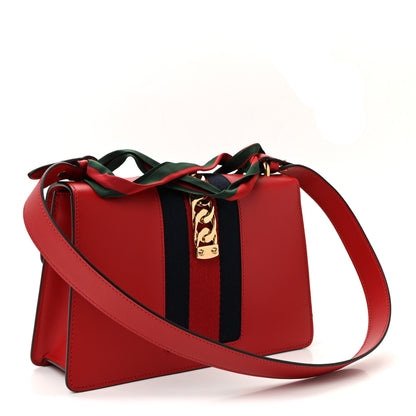 Gucci Calfskin Small Sylvie Shoulder Bag Hibiscus Red 3 of 10