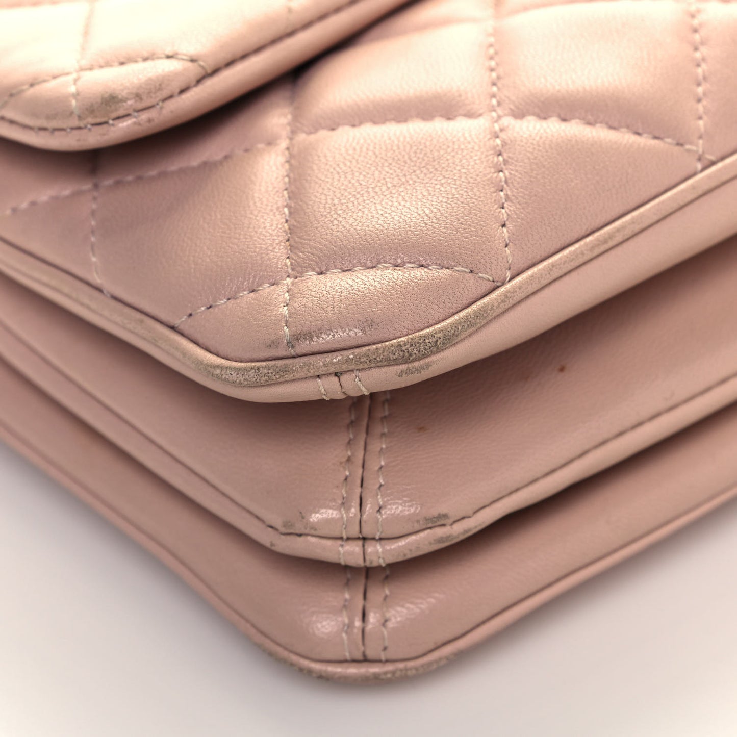 Lambskin Quilted 3 Jumbo Flap Light Pink