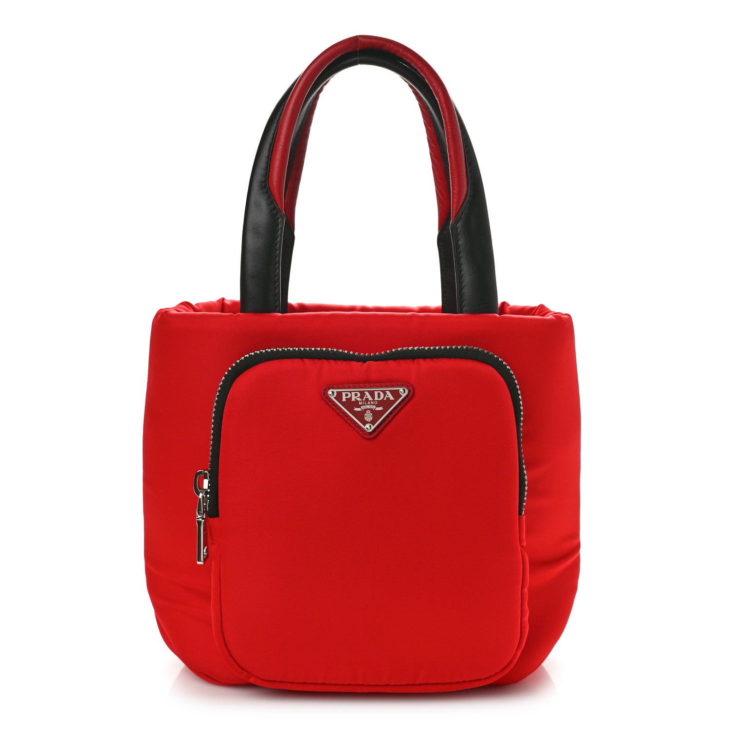 Prada Tessuto Nylon Pocket Small Cargo Tote Rosso Black 1 of 8