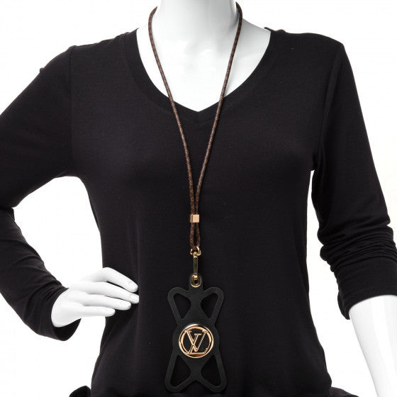 Monogram Silicone Louise Phone Holder Black