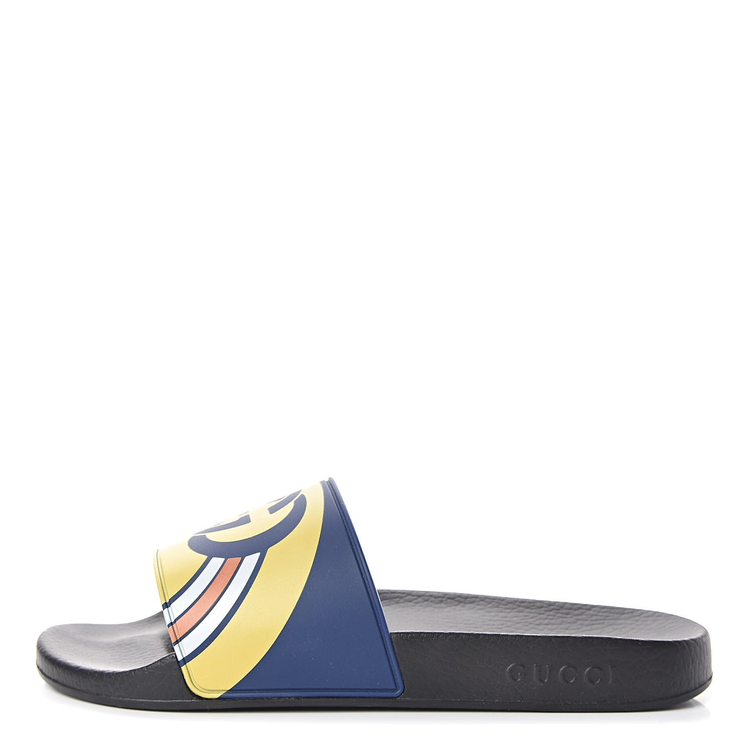 Gucci Rubber GG Rainbow Mens Pursuit Pool Slide Sandals 9 Electric Blue Multicolor 1 of 9