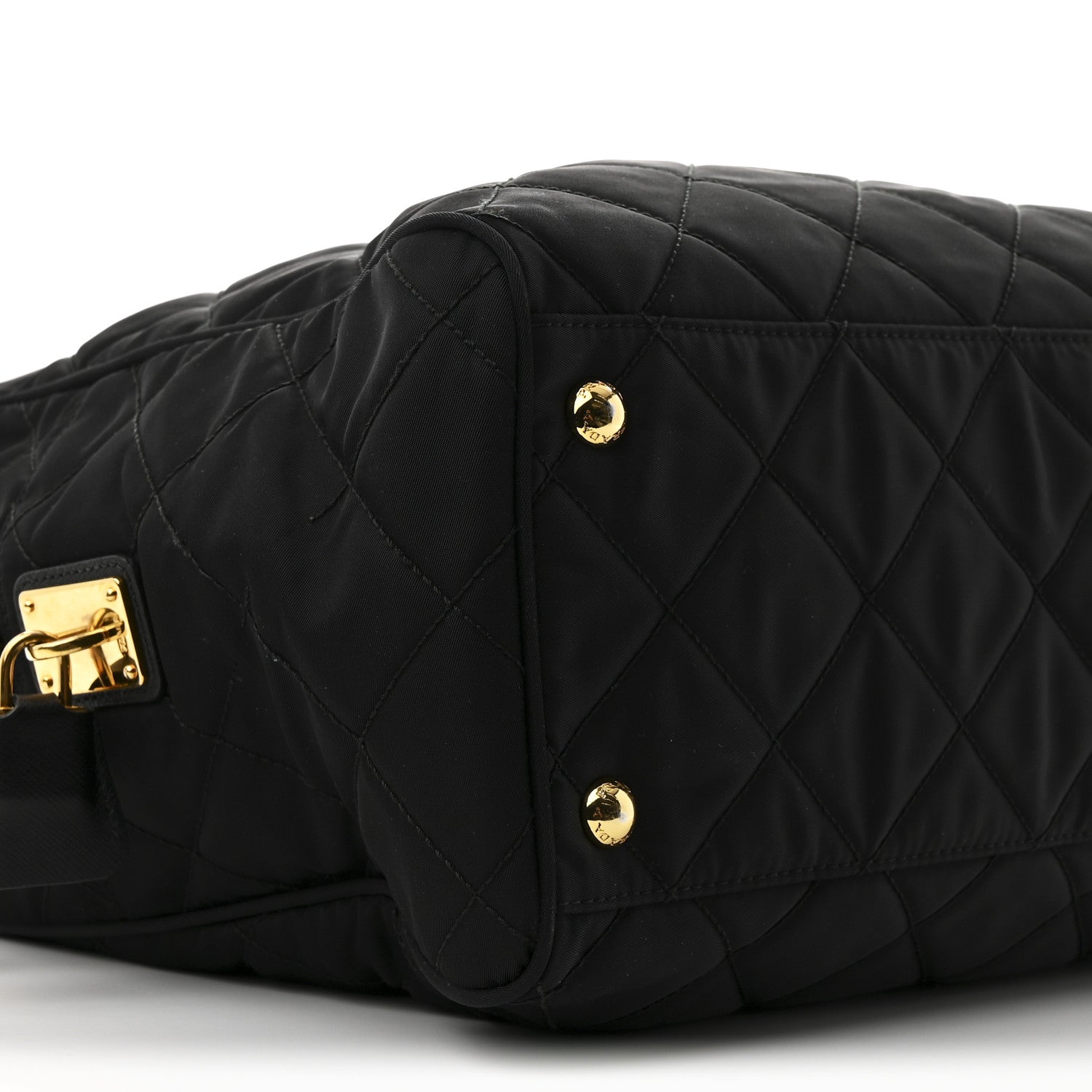 Prada Nylon Tessuto Impuntu Quilted Large Shoulder Bag Black 10 of 11