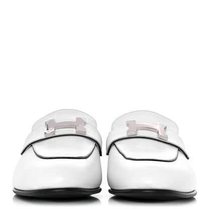 Hermes Calfskin Womens Paris Loafers 36.5 White 2 of 9