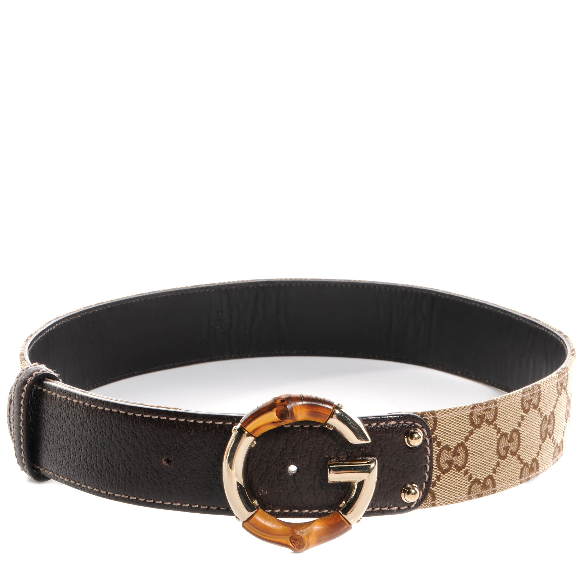 Gucci Monogram Bamboo G Belt 85 34 1 of 5