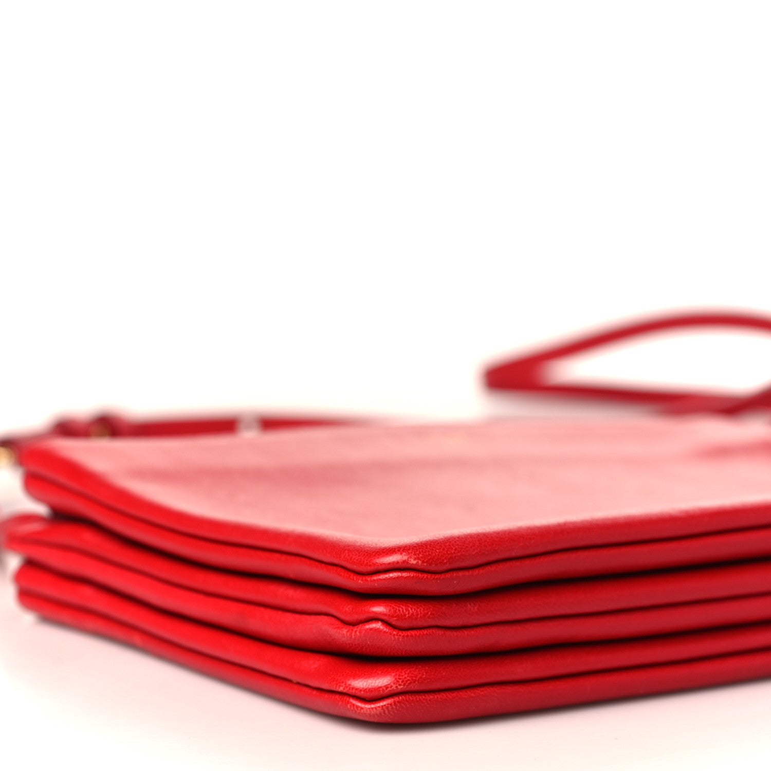 Celine Lambskin Small Trio Crossbody Bag Red 9 of 14