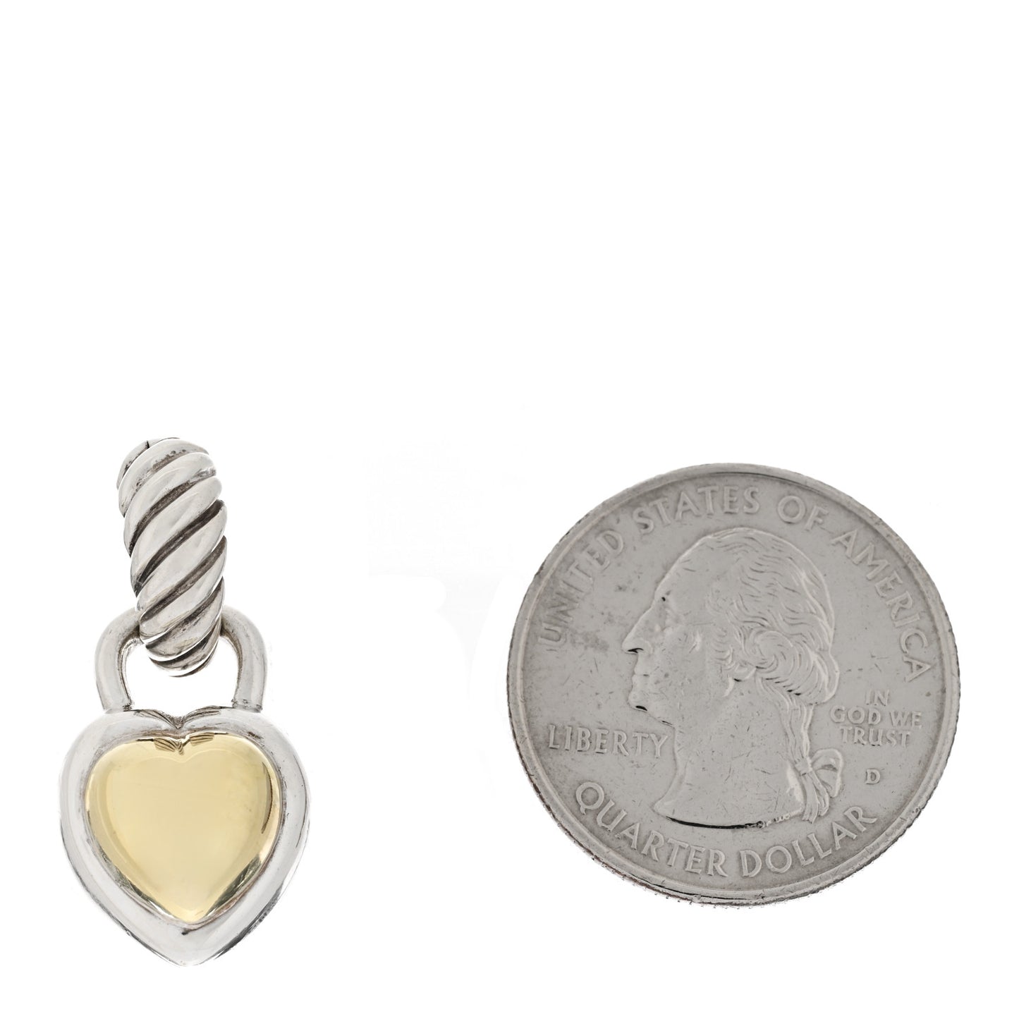 Sterling Silver 14K Yellow Gold Heart Enhancer Pendant