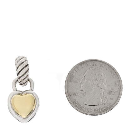 David Yurman Sterling Silver 14K Yellow Gold Heart Enhancer Pendant 2 of 3
