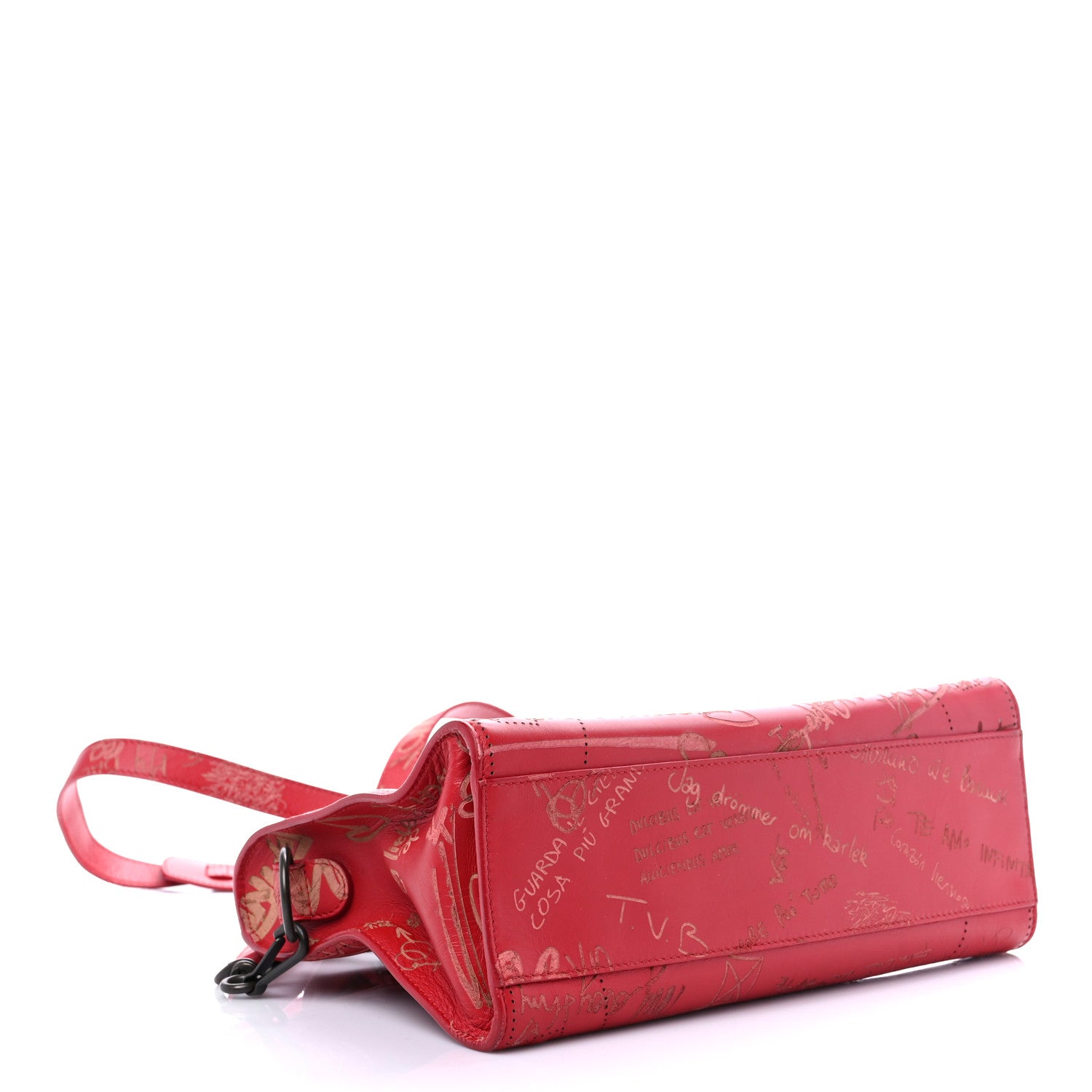 Balenciaga Calfskin Love Perforated Blackout Hardware S City Rouge Profond 3 of 18