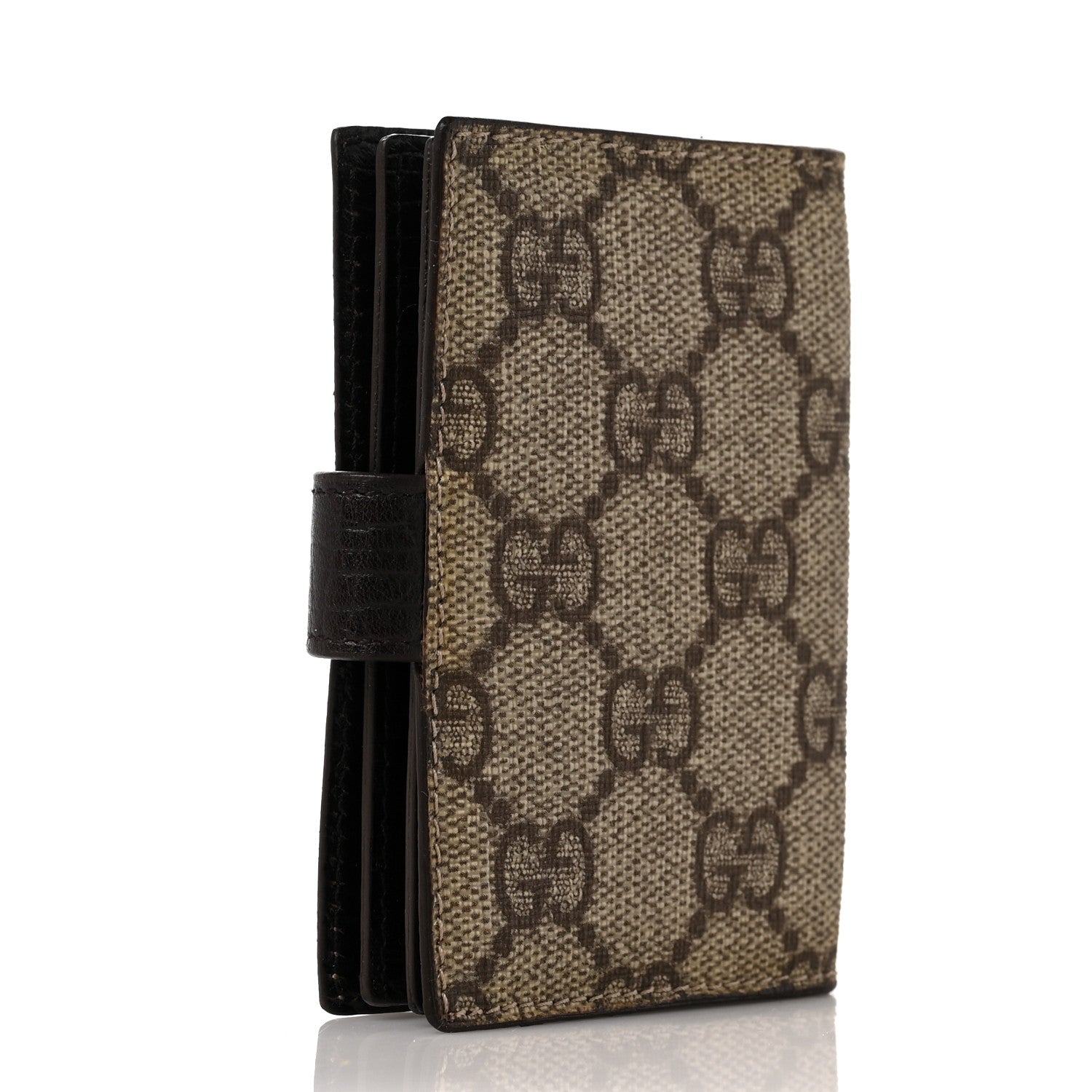 Gucci Monogram GG Plus Avel Card Holder Wallet Beige Ebony Cocoa 3 of 9