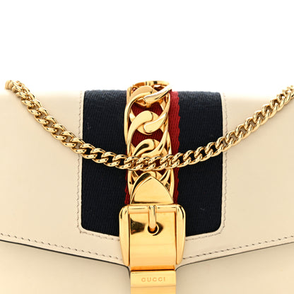 Gucci Calfskin Super Mini Sylvie Chain Shoulder Bag White 8 of 14