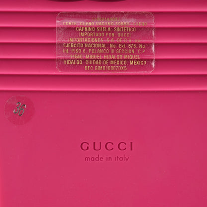 Gucci Calfskin Elizabeth Nappa Charlotte Logo Slingback Sandals 36 Fancy Fuchsia 7 of 10