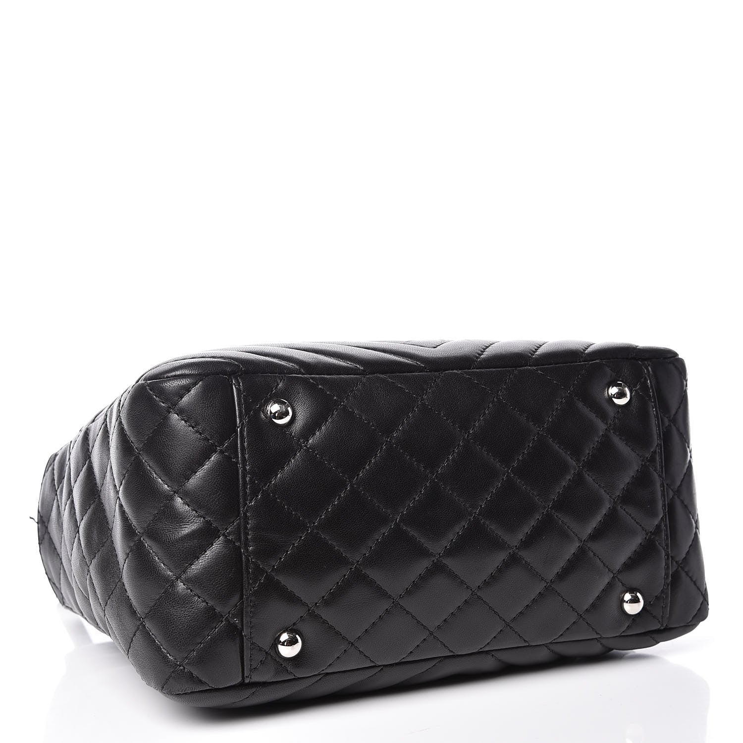 Chanel Lambskin Surpique Chevron Quilted Tote Black 4 of 14