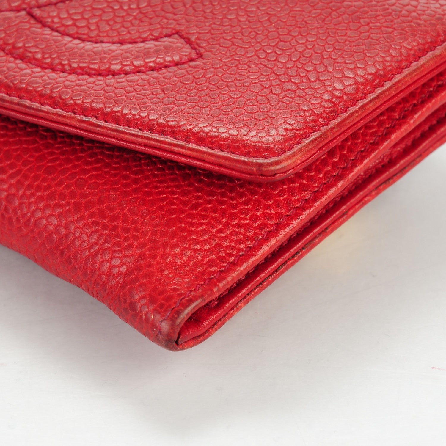 Chanel Caviar Timeless CC Card Holder Wallet Red 9 of 10