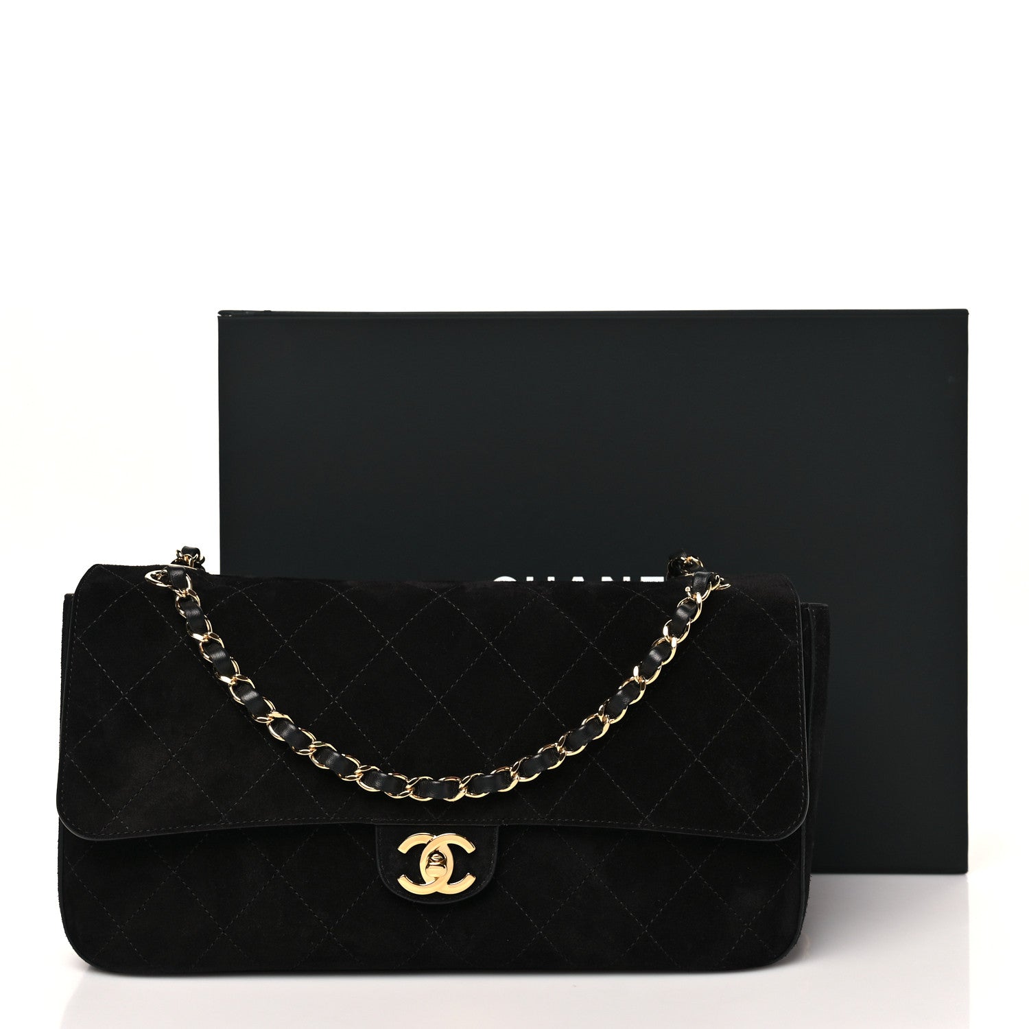Chanel Suede Calfskin Small Souplissimo Maxi Flap Black 10 of 10