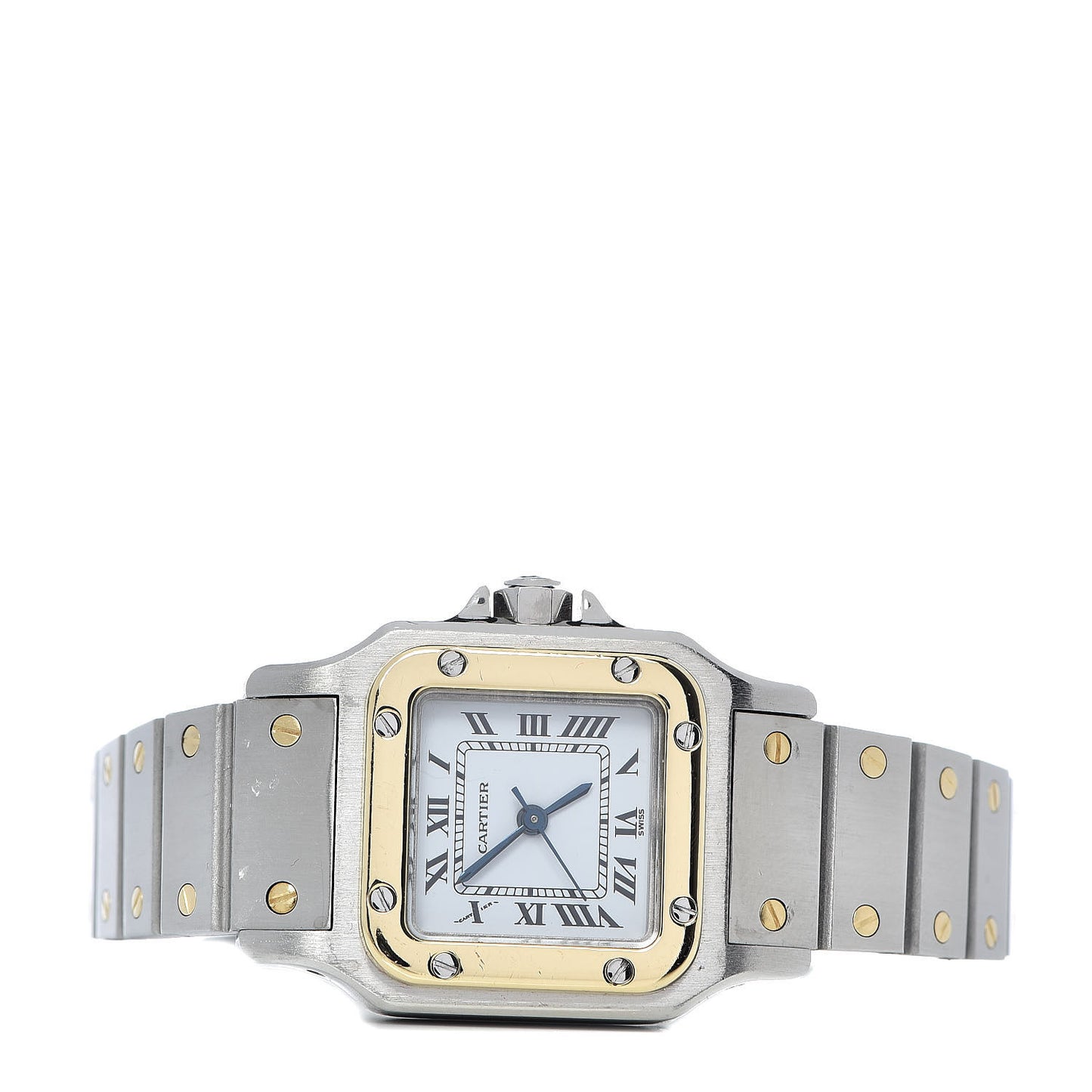 Stainless Steel 18K Yellow Gold 24mm Santos De Cartier Galbee Automatic Watch