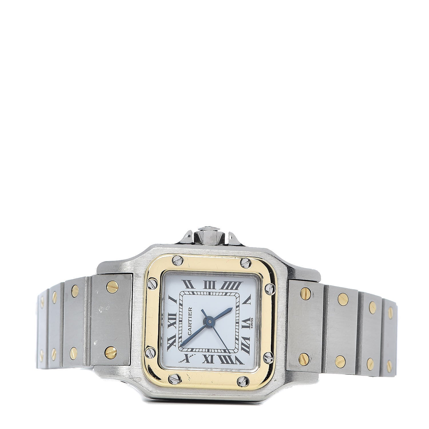 Cartier Stainless Steel 18K Yellow Gold 24mm Santos De Cartier Galbee Automatic Watch 3 of 7