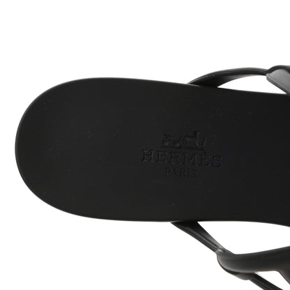 Hermes Rubber Womens Egerie Sandals 37 Black 7 of 8