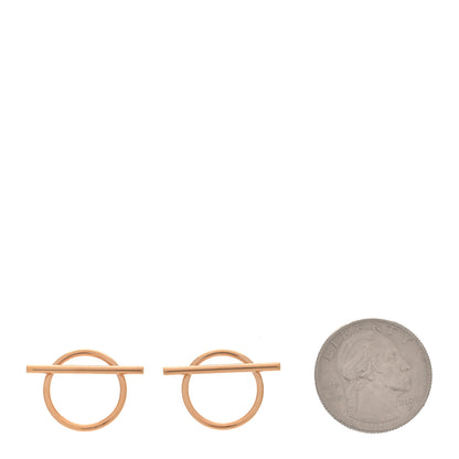 Hermes 18K Rose Gold MM Echappee Earrings 3 of 10