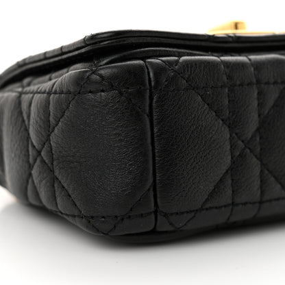 Christian Dior Supple Calfskin Cannage Micro Caro Bag Black 8 of 11
