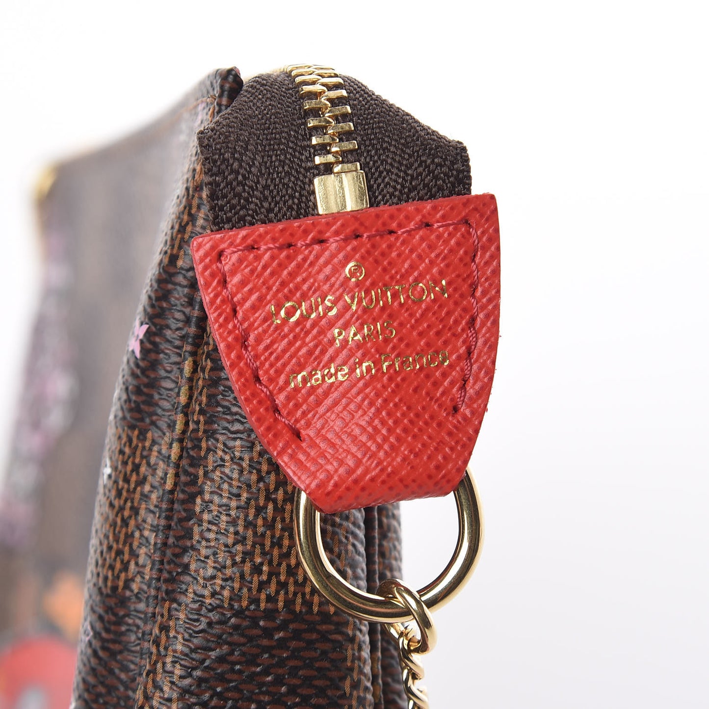 Damier Ebene 2019 Christmas Animation Mini Pochette Accessories Red