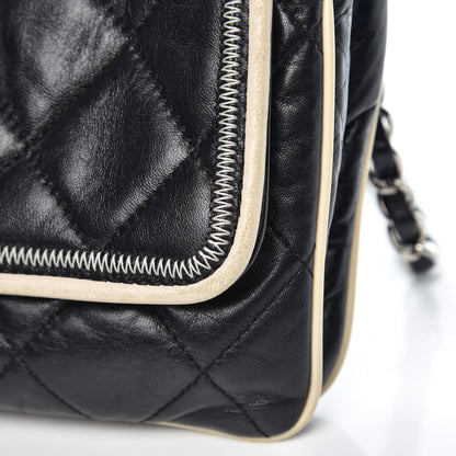 Chanel Lambskin East West Accordion Flap Black 10 of 12