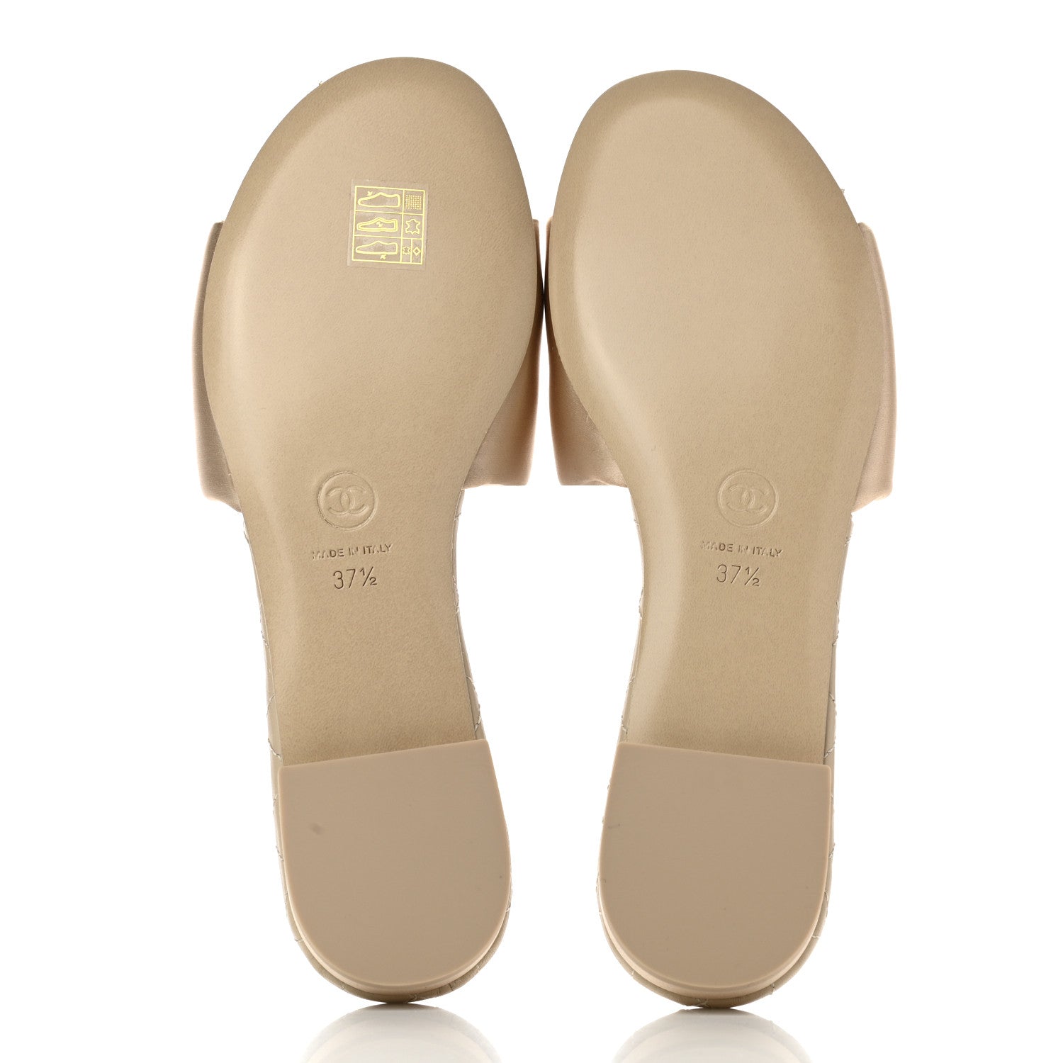 Chanel Satin Mule Sandals 37.5 Beige 5 of 9