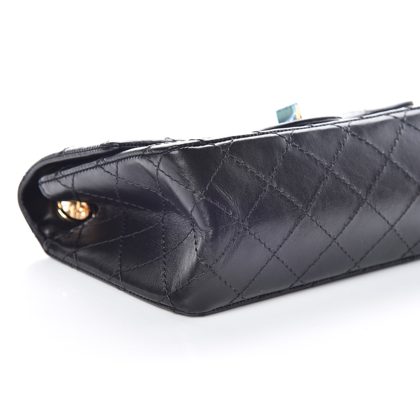Aged Calfskin Quilted 2.55 Reissue Mini Flap Black