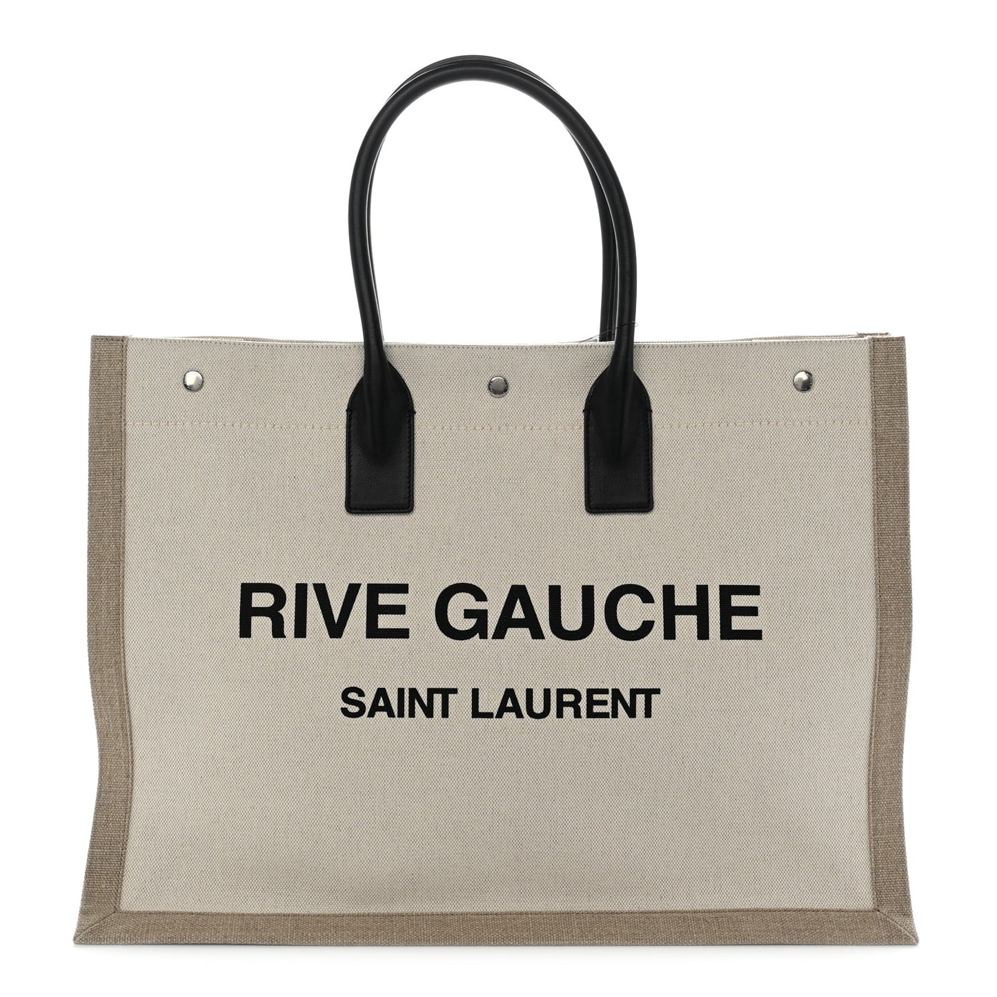 Linen Calfskin Rive Gauche Tote Optic White