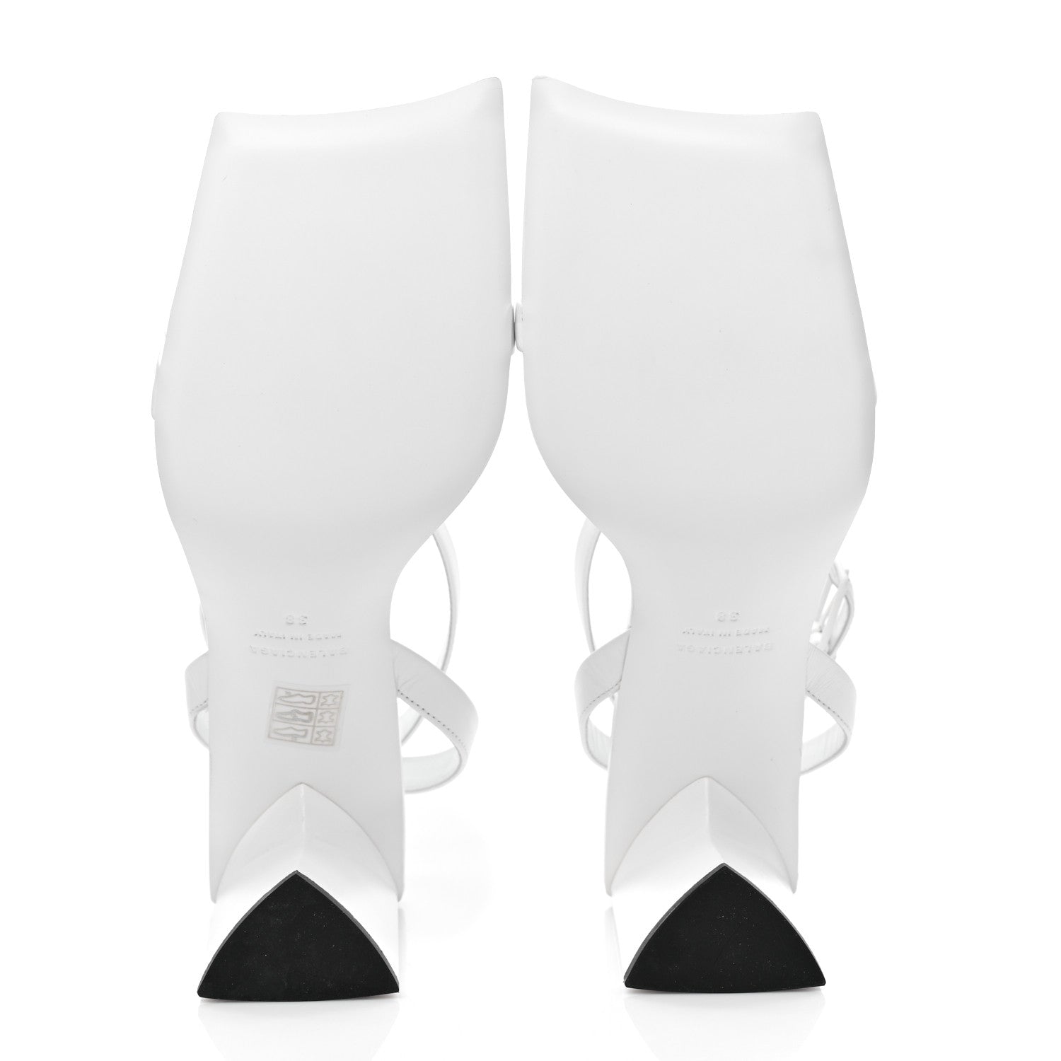 Balenciaga Smooth Calfskin Moon Square Toe 90mm Sandals 38 Optical White 5 of 6