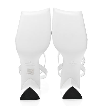 Balenciaga Smooth Calfskin Moon Square Toe 90mm Sandals 38 Optical White 5 of 6