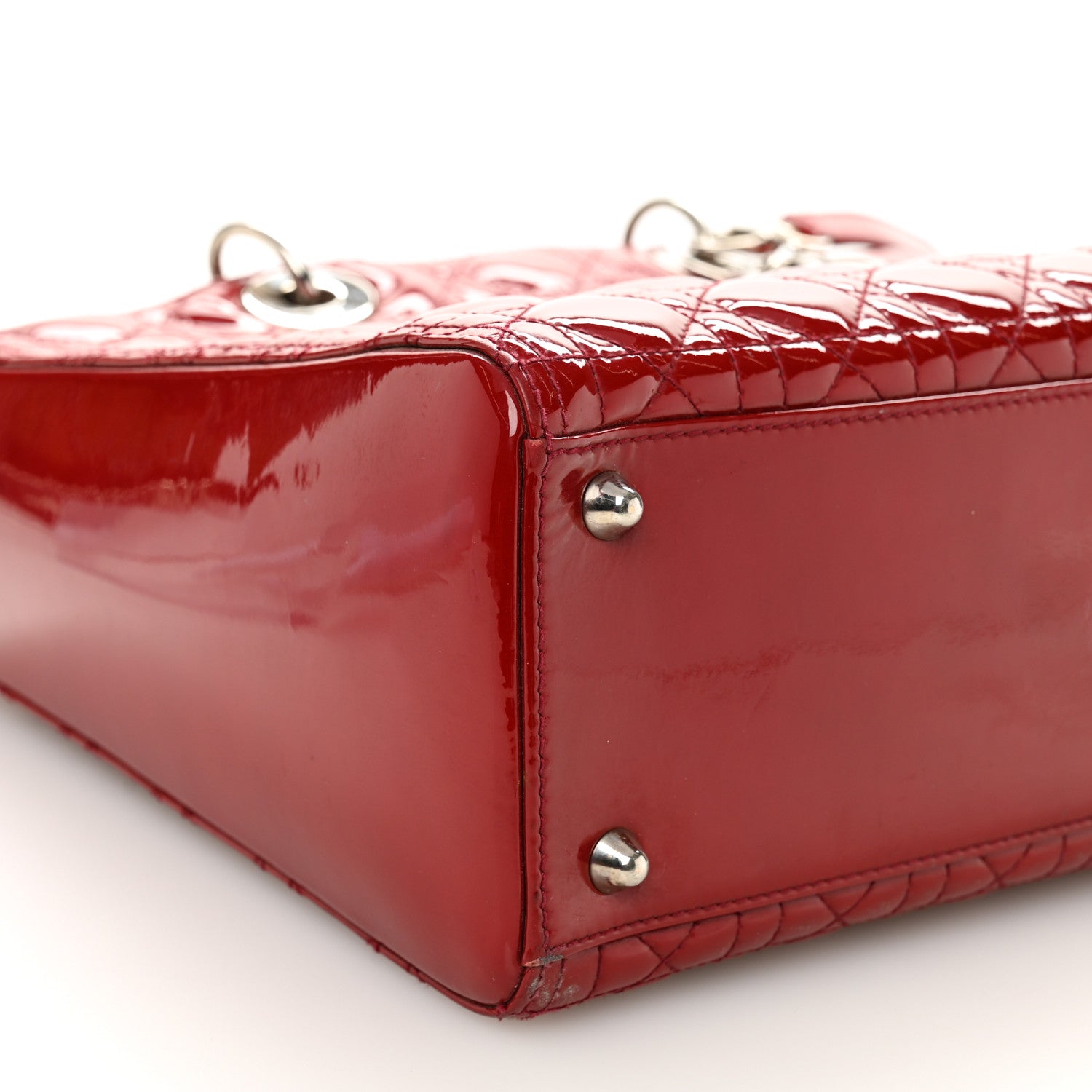 Christian Dior Patent Cannage Large Lady Dior Red 9 of 12
