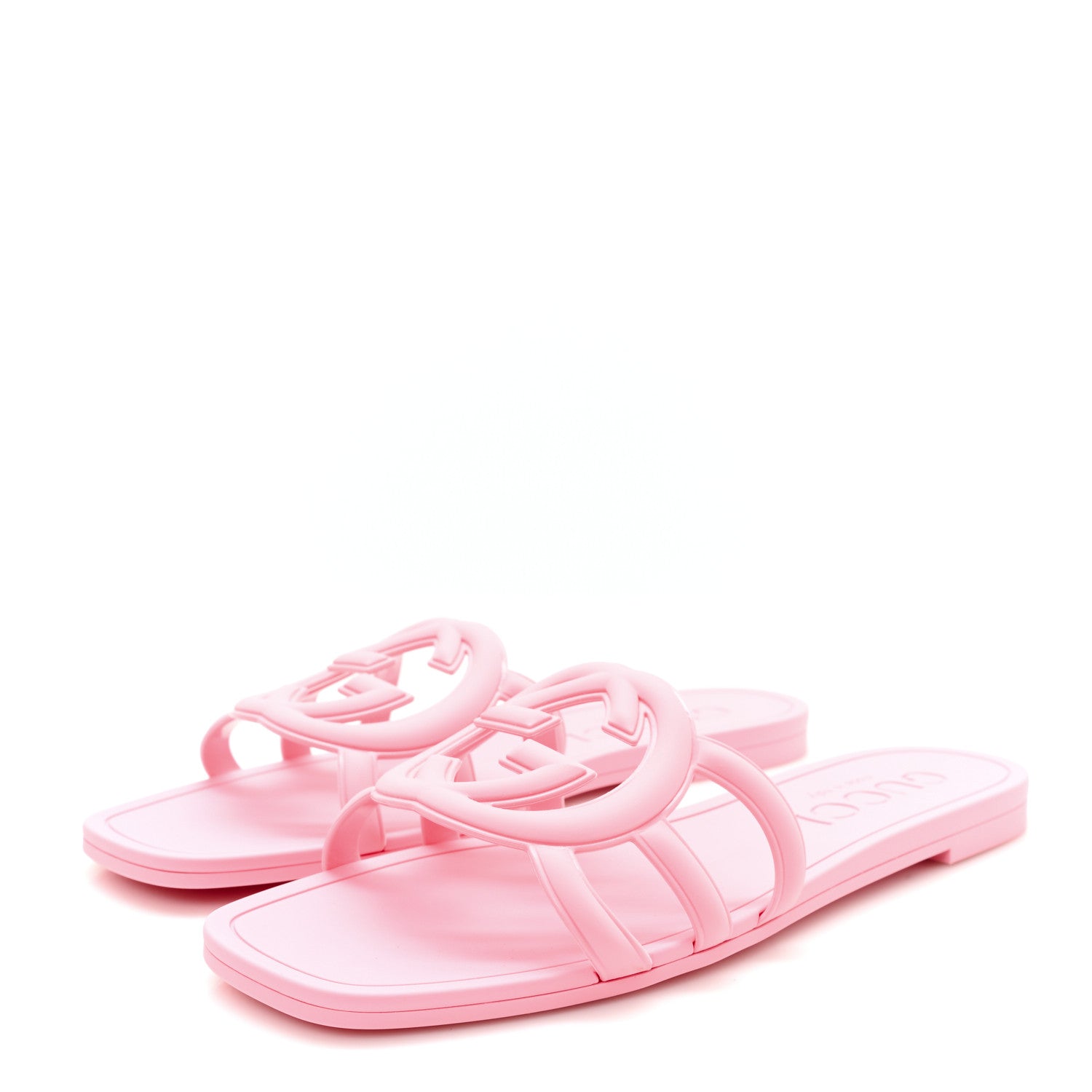 Gucci Rubber Interlocking G Womens Slide Sandals 38 Wild Rose 4 of 10