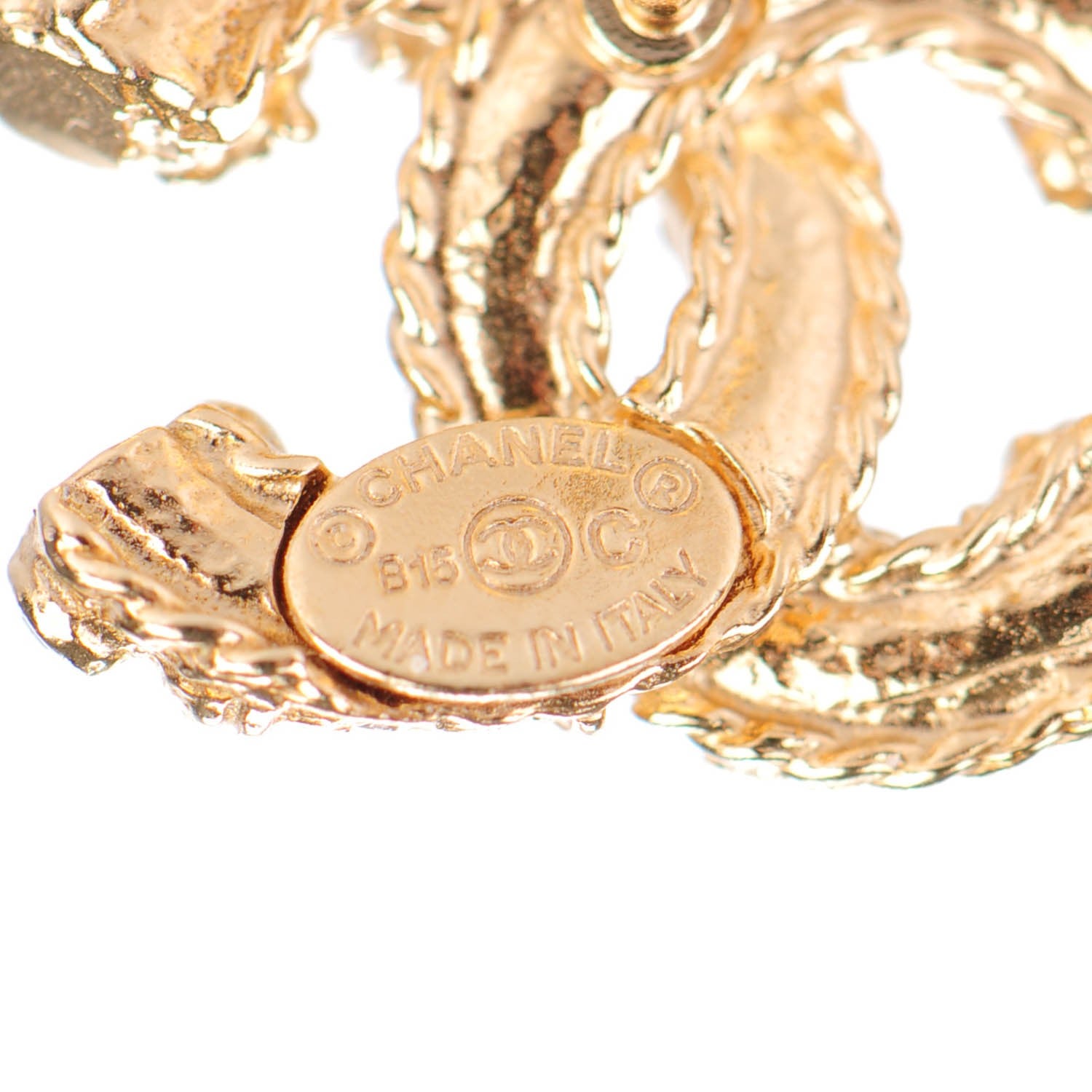 Chanel Crystal CC Earrings Gold 4 of 4