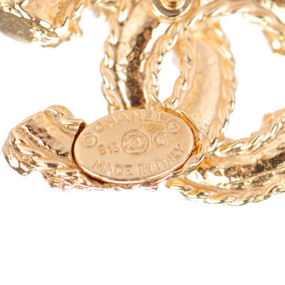 Chanel Crystal CC Earrings Gold 4 of 4