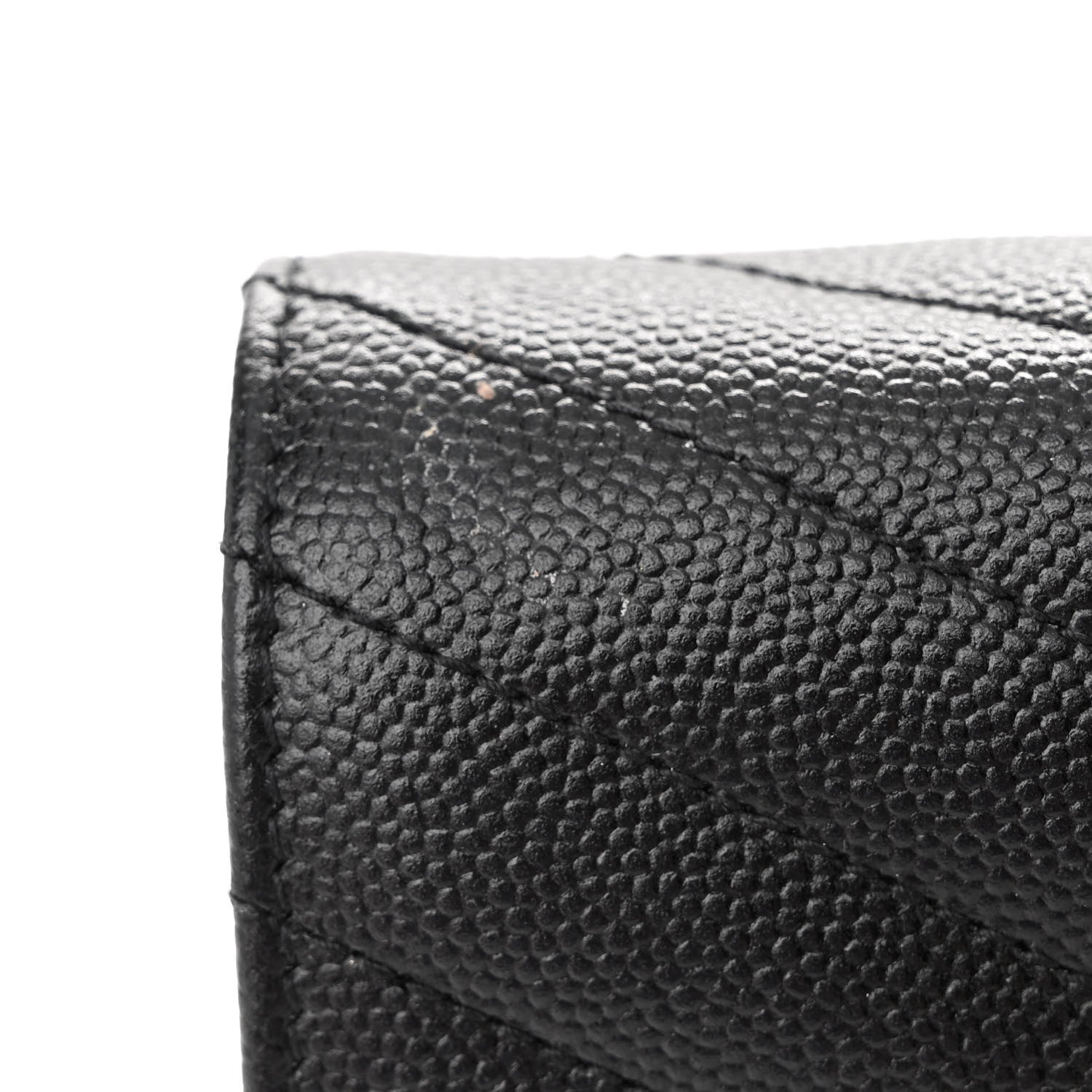 Saint Laurent Grain De Poudre Matelasse Chevron Monogram Monochrome Chain Wallet Black 12 of 12