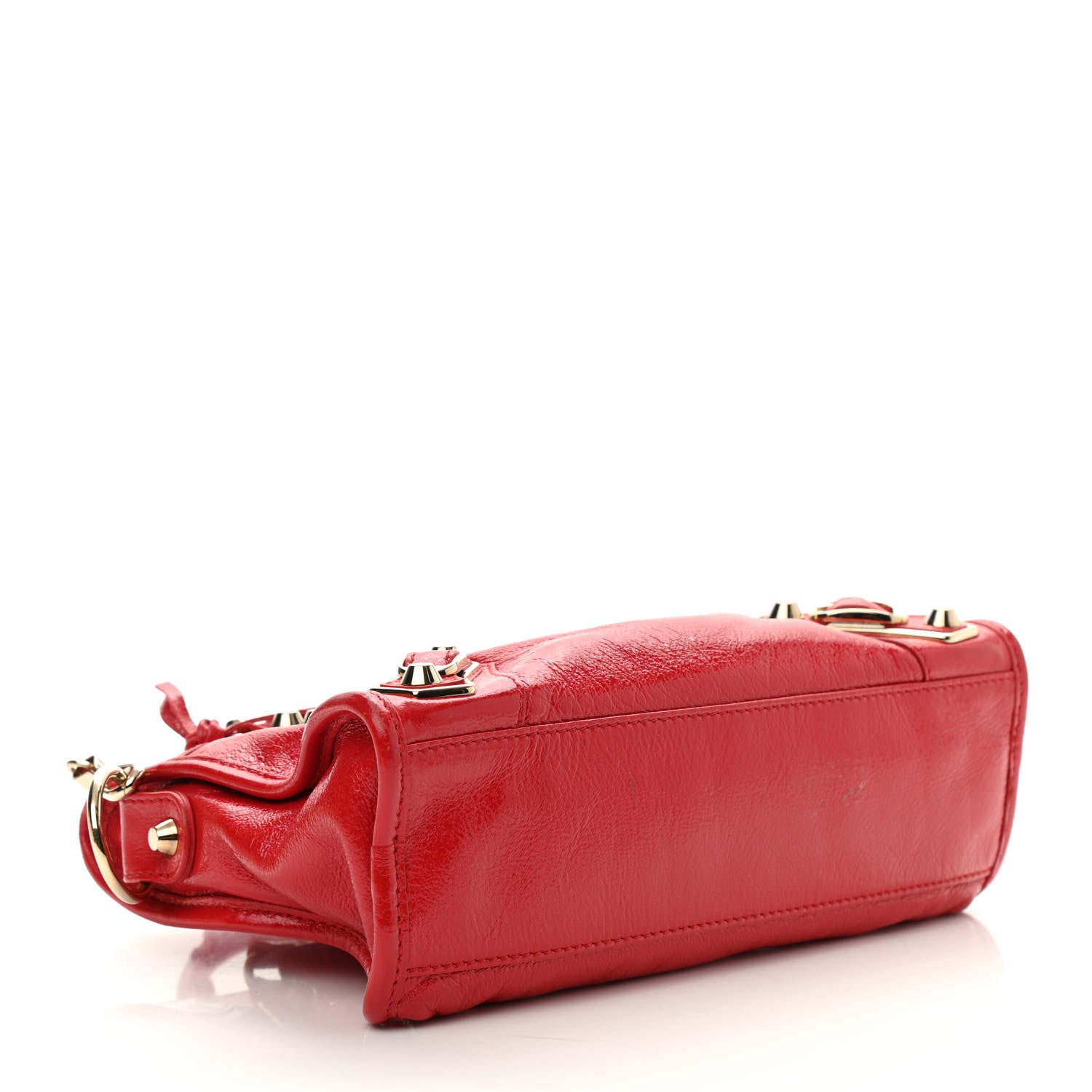 Balenciaga Chevre Gold Metallic Edge Hardware Mini City Rouge Grenade 4 of 11