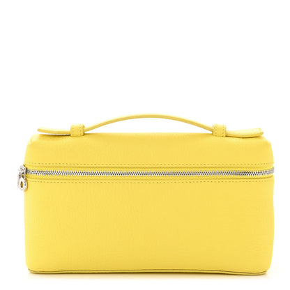 Loro Piana LORO PIANA Grained Calfskin L19 Extra Pocket Pouch Yellow 1 of 10