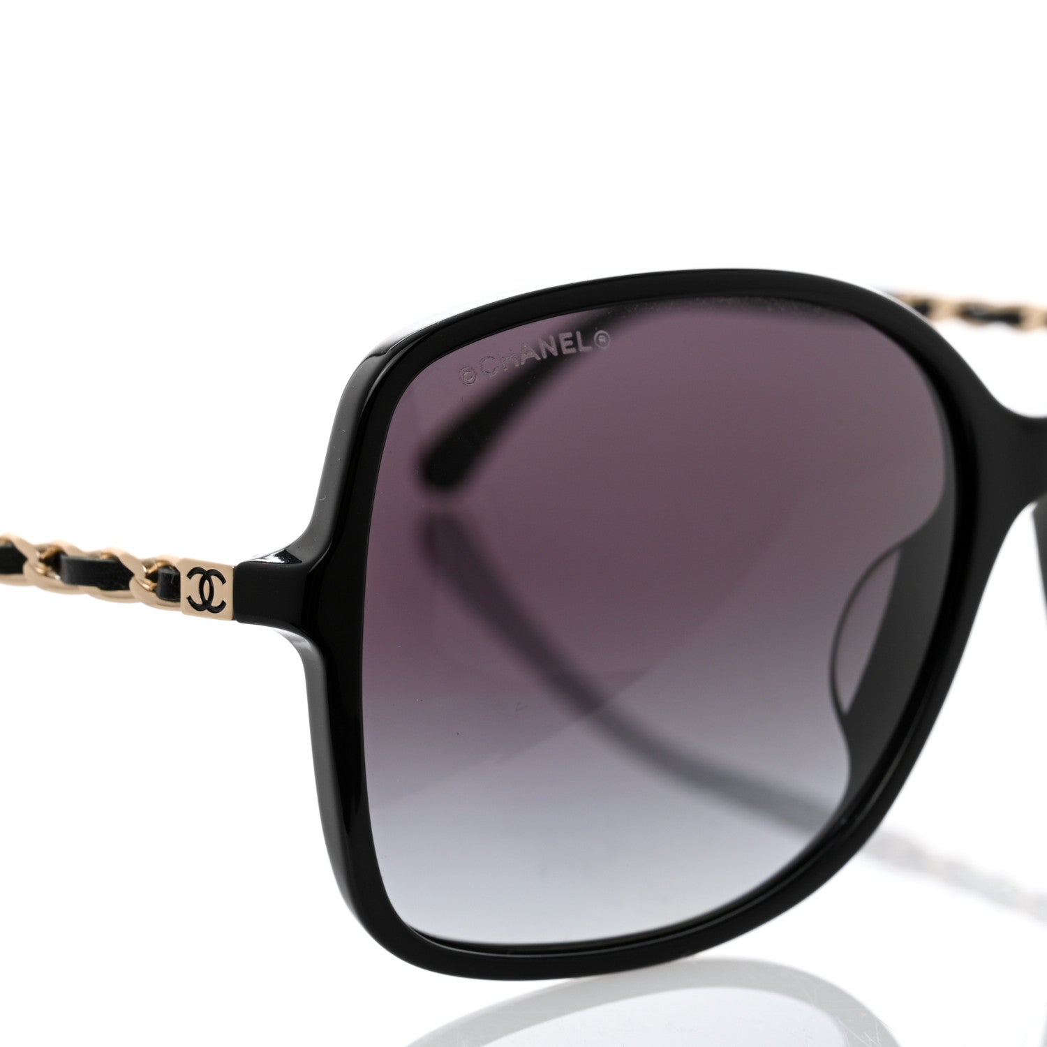 Chanel Lambskin Square Chain Sunglasses 5210-Q Black 7 of 8