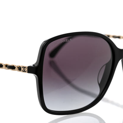 Chanel Lambskin Square Chain Sunglasses 5210-Q Black 7 of 8
