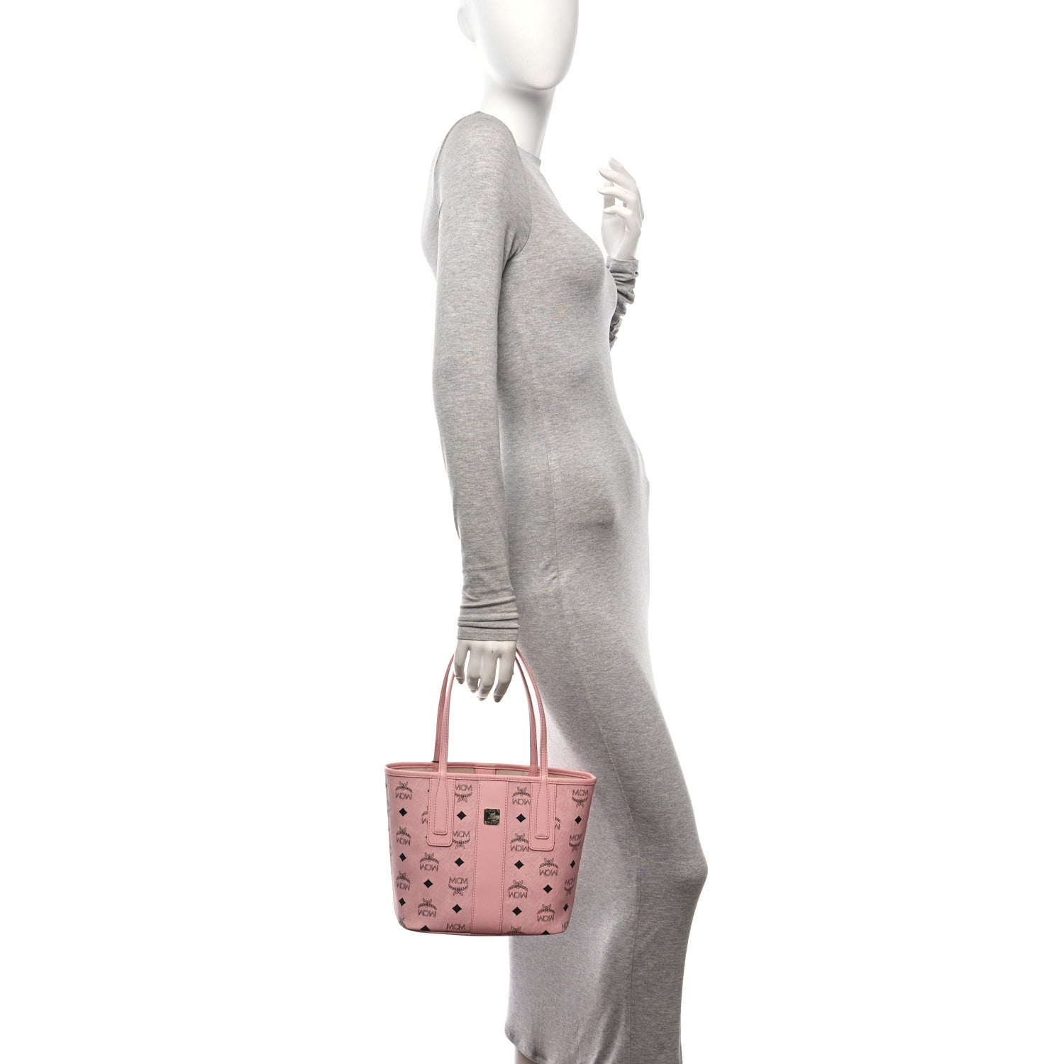 MCM Visetos Mini Liz Reversible Shopper Tote Soft Pink 2 of 9