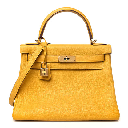 Hermes Togo Kelly Retourne 28 Jaune Ambre 1 of 11