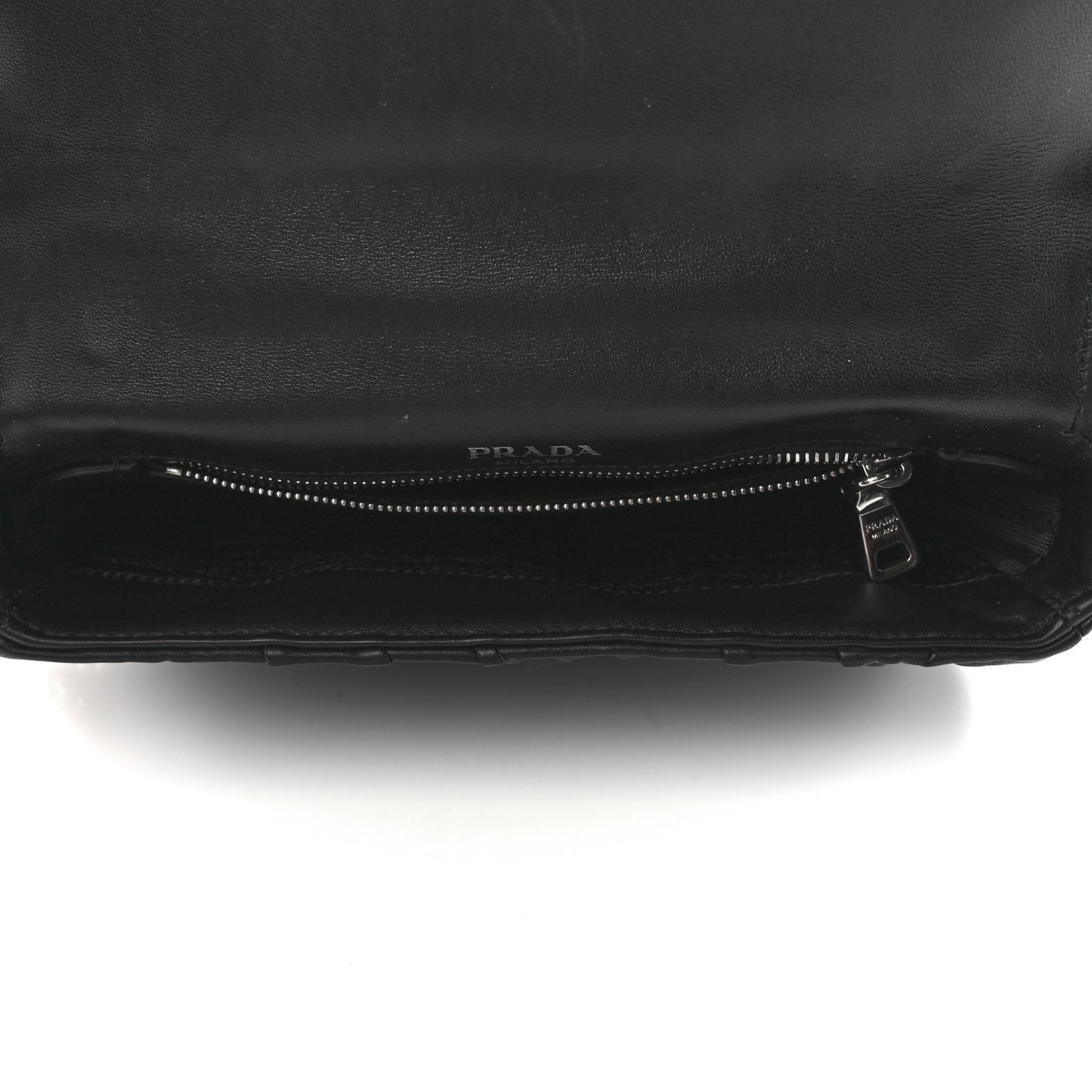 Nappa Gaufre Small Chain Flap Shoulder Bag Black