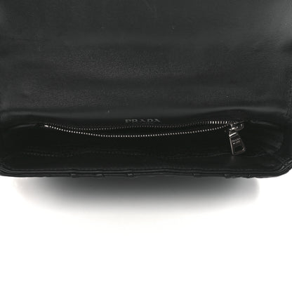 Prada Nappa Gaufre Small Chain Flap Shoulder Bag Black 5 of 13