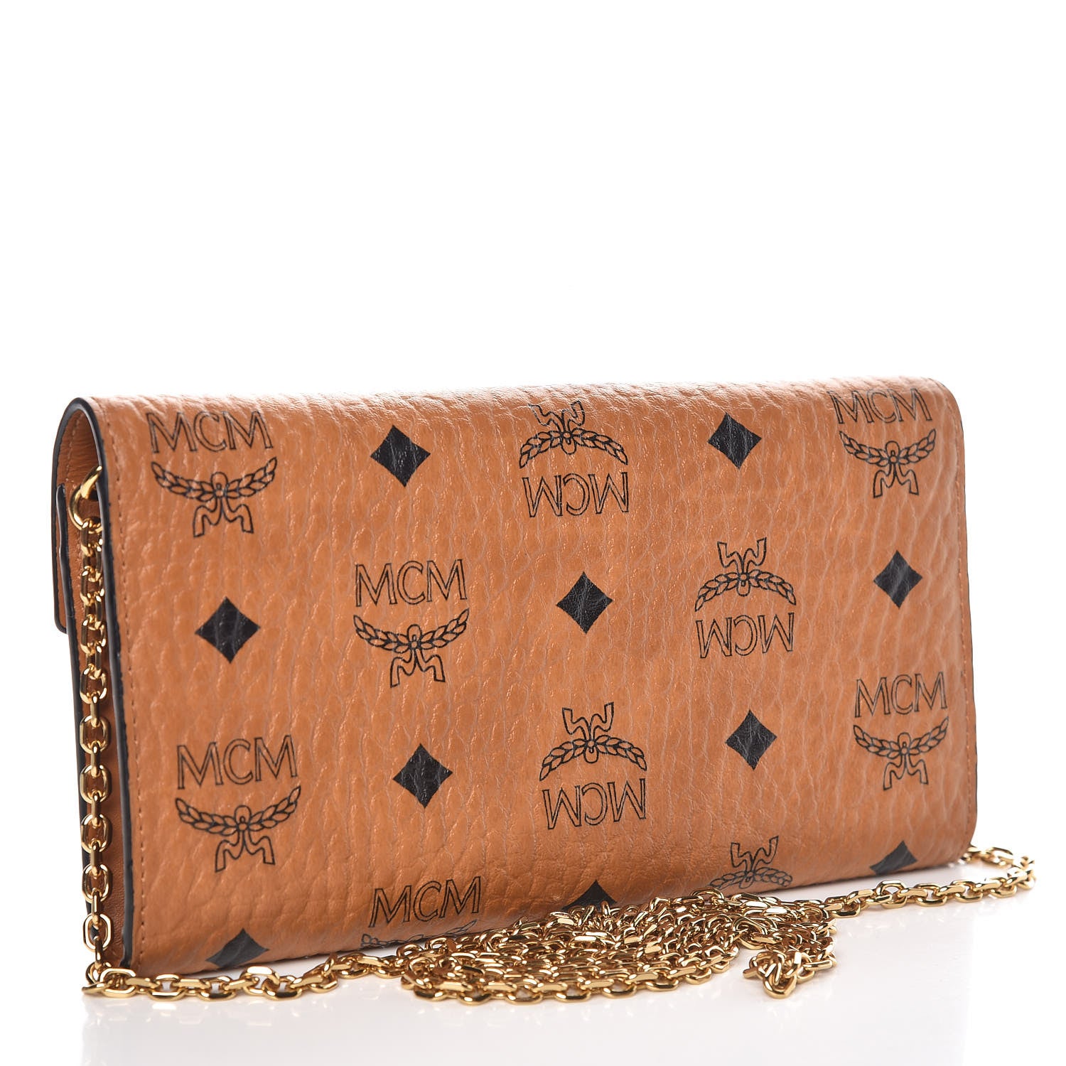 MCM Visetos Large Patricia Wallet On Chain Cognac 3 of 11