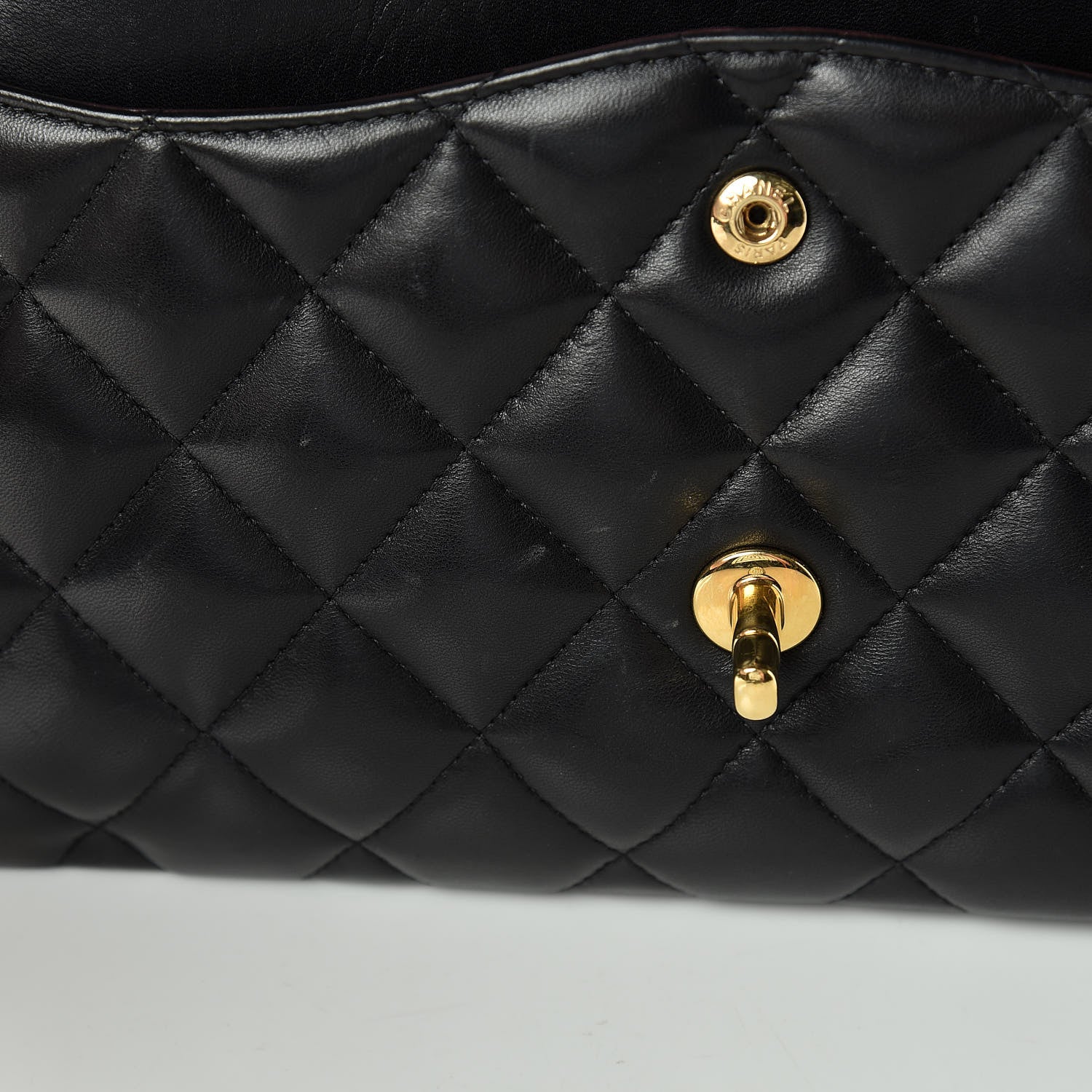 Chanel Lambskin Quilted Jumbo Double Flap Black 16 of 22