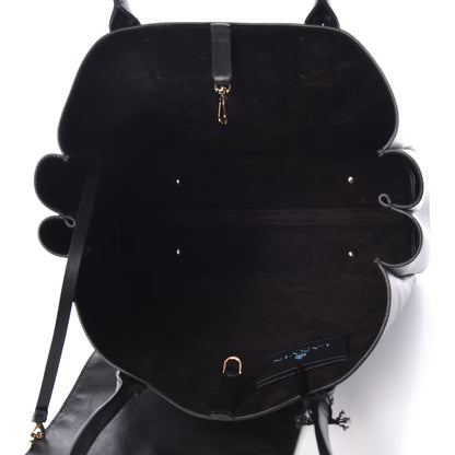Lanvin Smooth Calfskin Small Fringe Shopper Tote Black 6 of 9