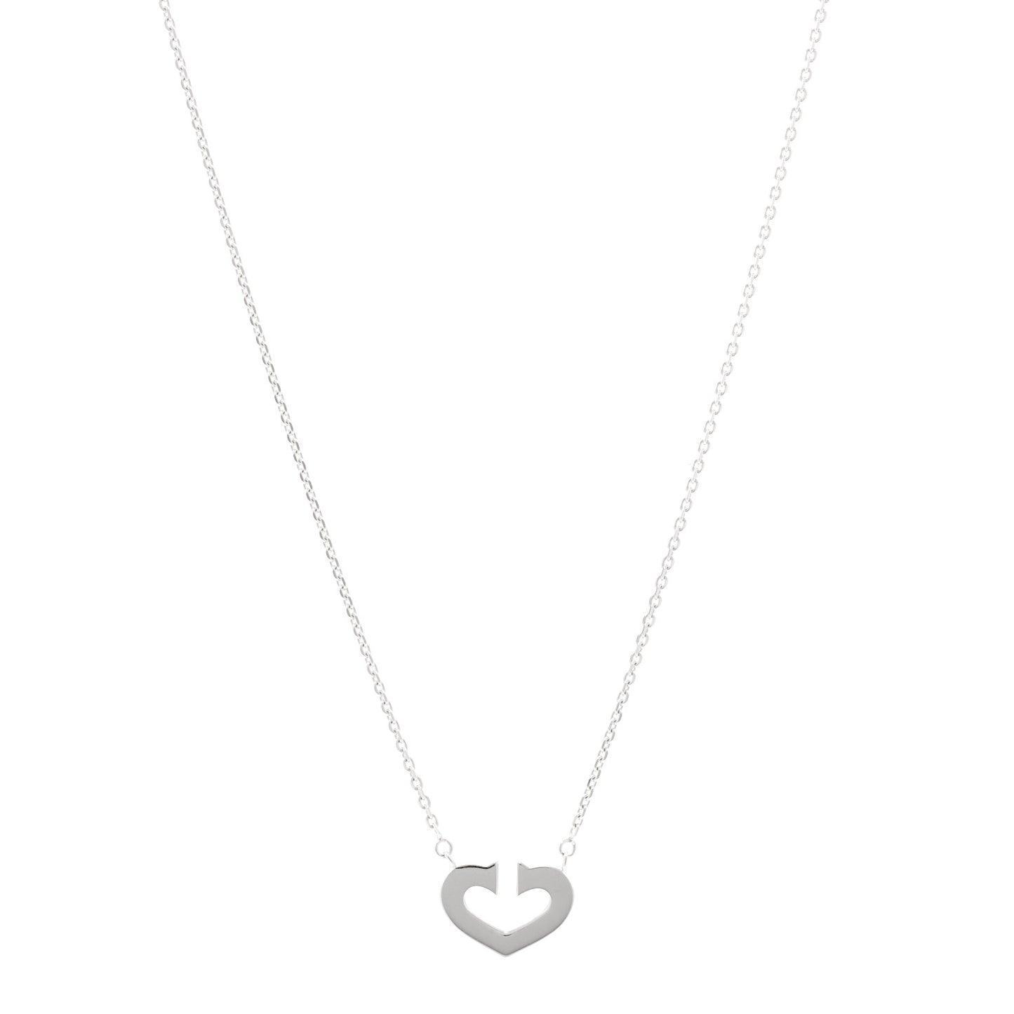 18K White Gold Medium Hearts and Symbols Necklace