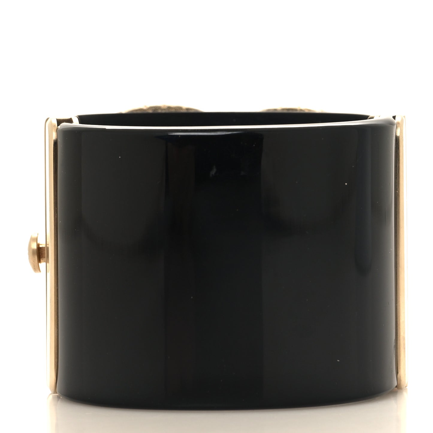 Resin Baguette Crystal CC Cuff Black