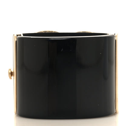 Chanel Resin Baguette Crystal CC Cuff Black 3 of 5