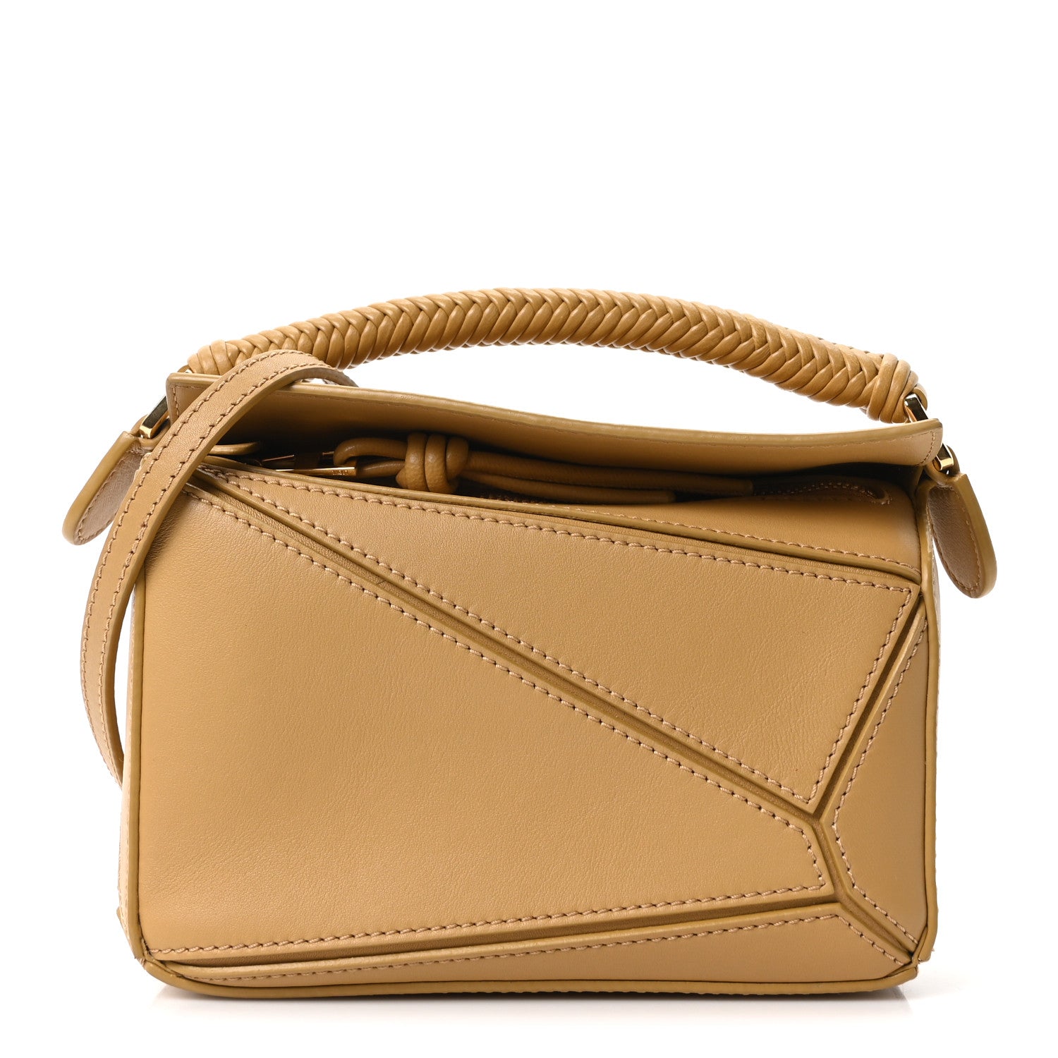 Loewe Calfskin Mini Woven Puzzle Bag Sahara 1846771 – FASHIONPHILE